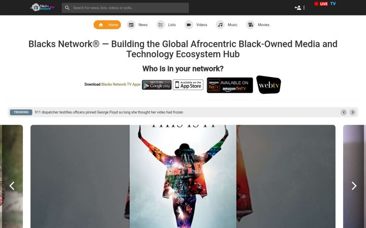 Screenshot of blacksnetwork.com