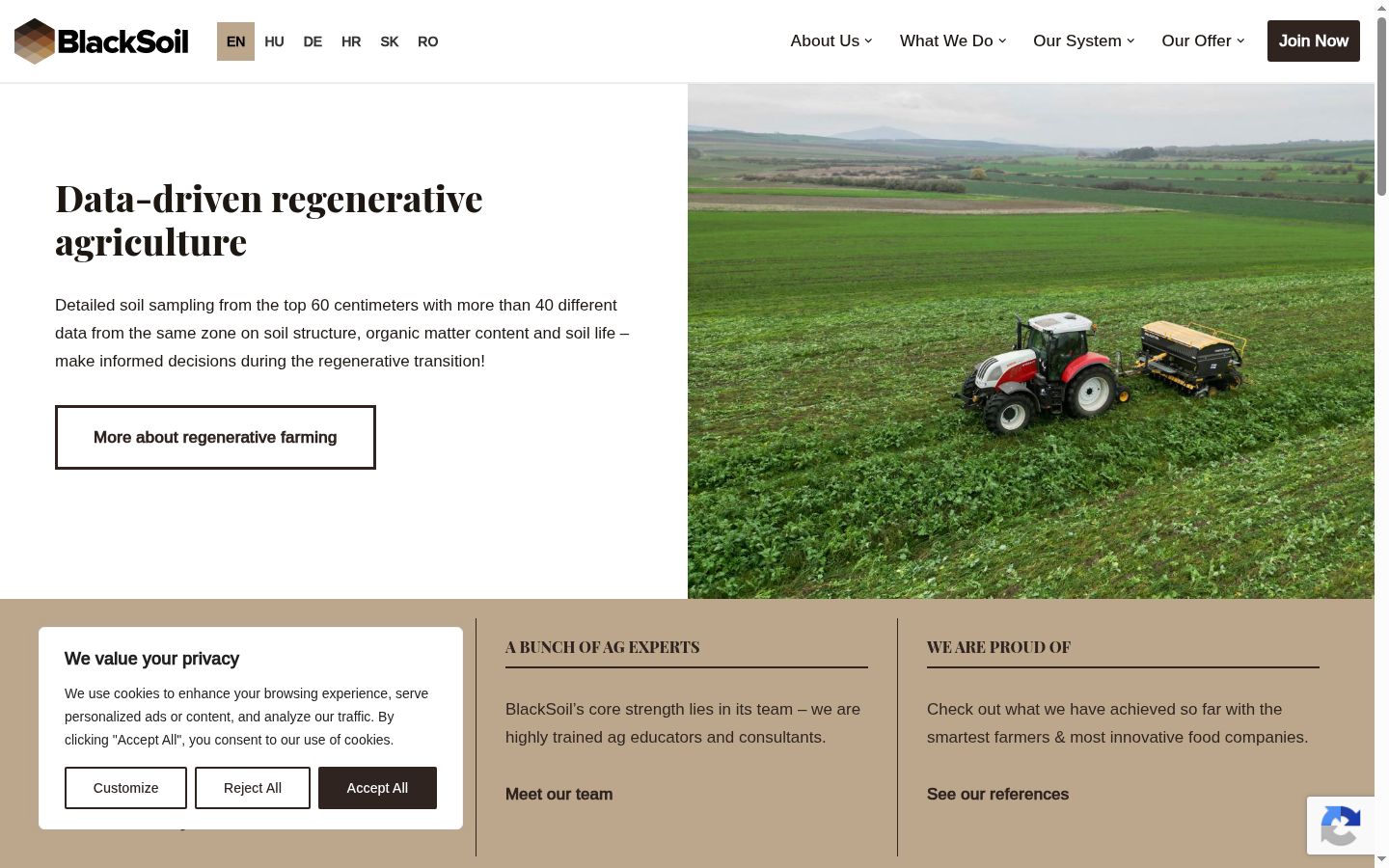 Screenshot of the consent banner shown before any interaction