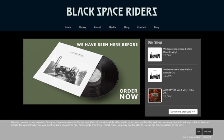 Screenshot of blackspaceriders.com