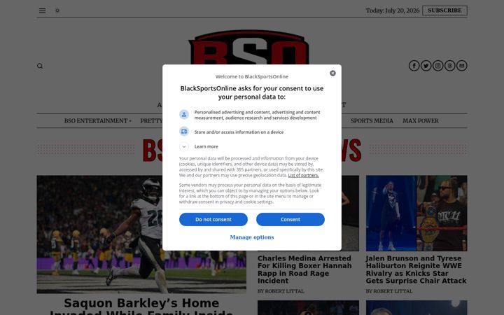 Screenshot of blacksportsonline.com