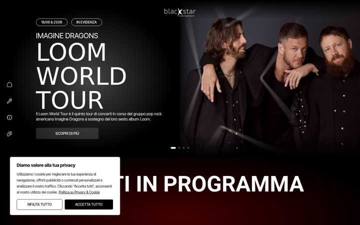 Skærmbillede af blackstarconcerti.com