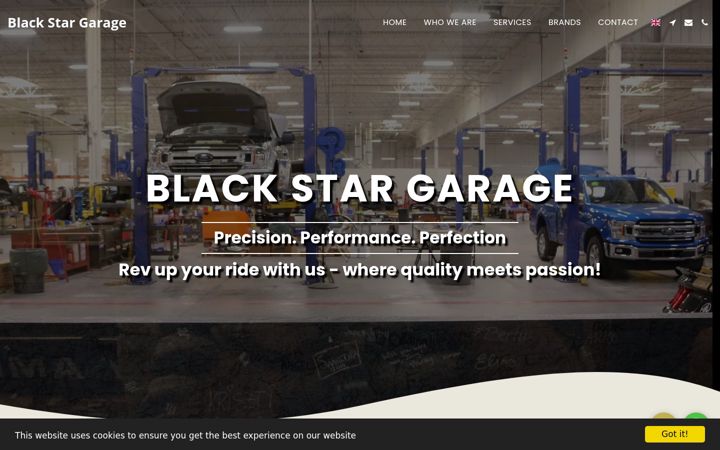 Screenshot of blackstargarage.org
