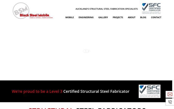 Kuvakaappaus sivustosta blacksteel.co.nz