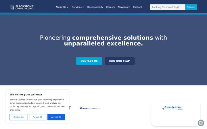 Kuvakaappaus sivustosta blackstone-consulting.com