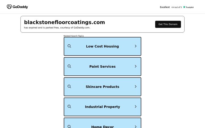 Kuvakaappaus sivustosta blackstonefloorcoatings.com