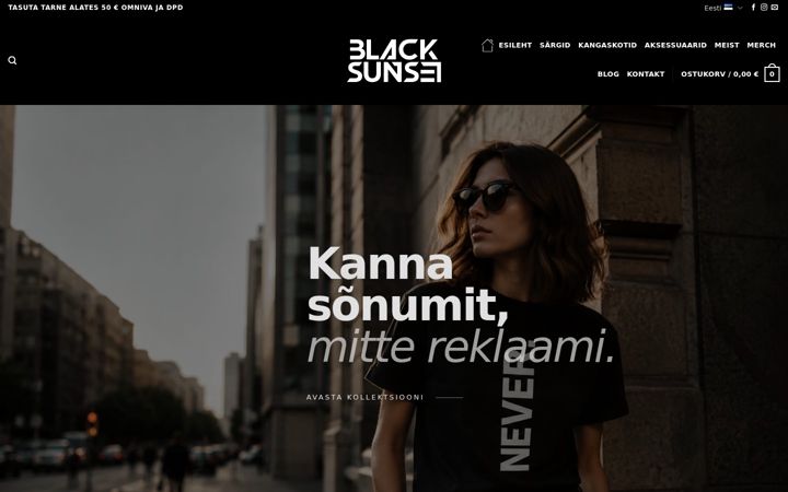Screenshot of blacksunset.ee