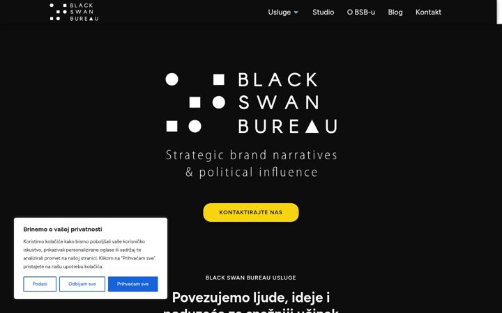 Screenshot of blackswanbureau.hr