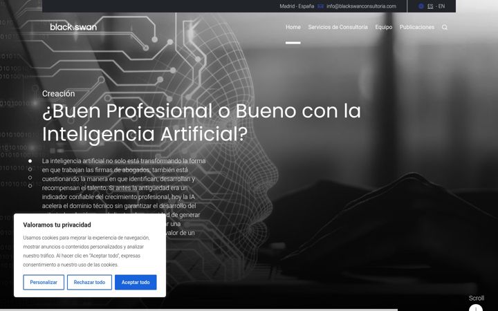Screenshot of blackswanconsultoria.com