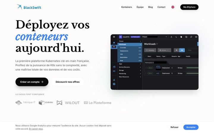 Screenshot of blackswift.fr