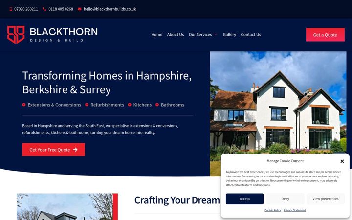 Screenshot of blackthornbuilds.co.uk