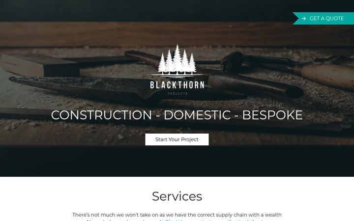 Screenshot of blackthornprojects.co.uk