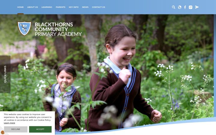Screenshot of blackthornsprimaryacademy.org.uk