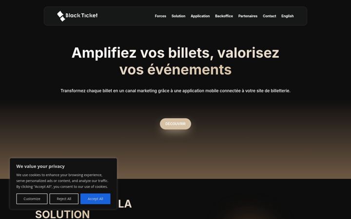 Capture d'écran de blackticket.net