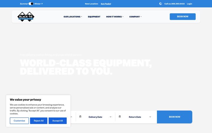 Screenshot of blacktieskis.com