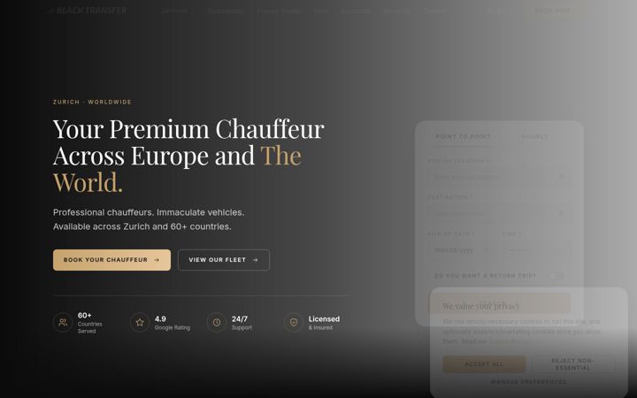Screenshot of blacktransfer.com