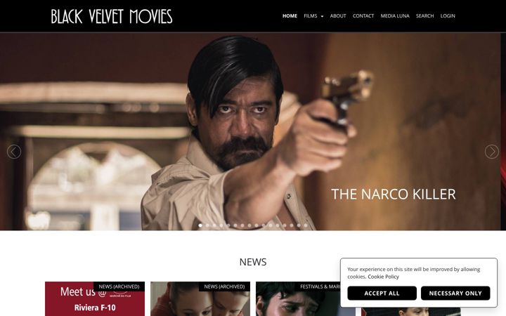 Screenshot of blackvelvetmovies.com