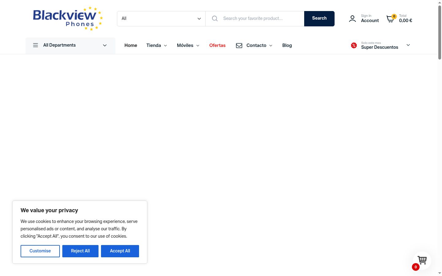 Screenshot del banner di consenso mostrato prima di qualsiasi interazione