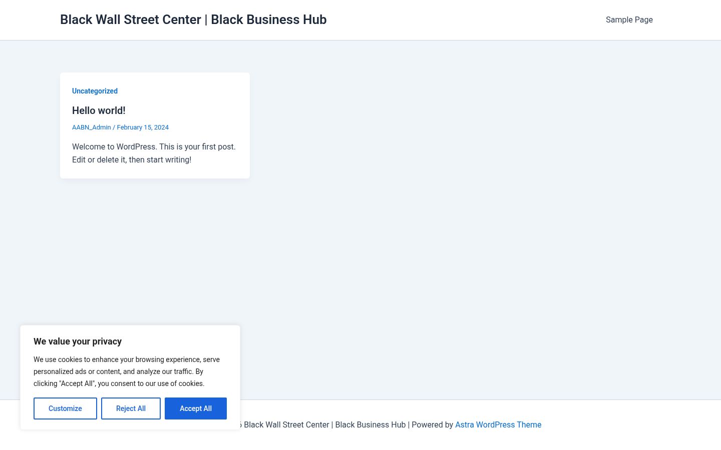 Screenshot del banner di consenso mostrato prima di qualsiasi interazione