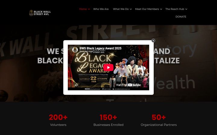Screenshot of blackwallstreetavl.com