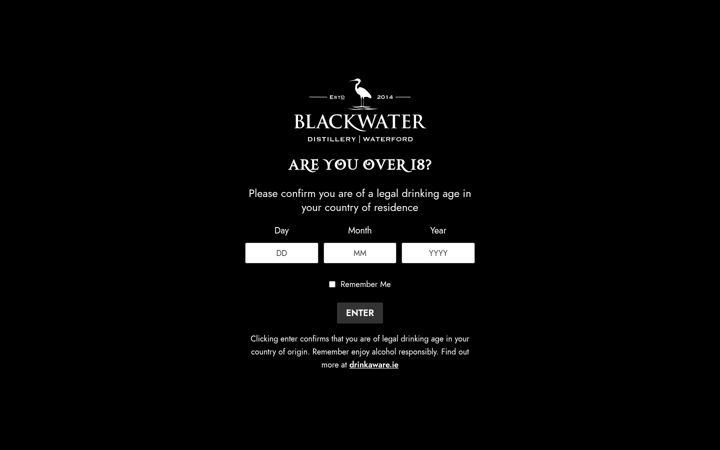 Screenshot van blackwaterdistillery.ie