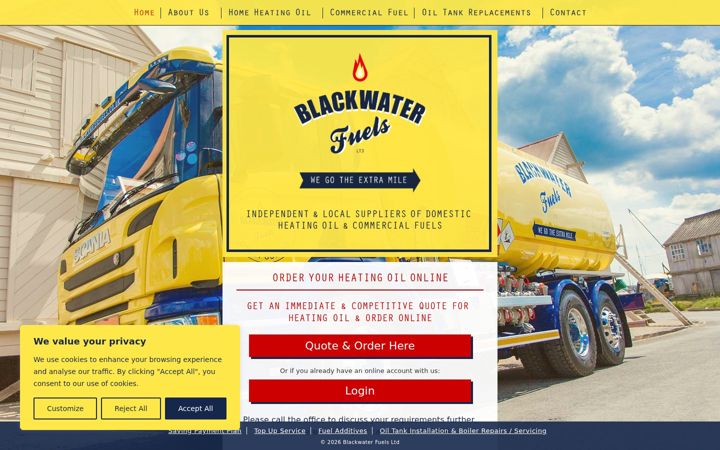 Screenshot of blackwaterfuels.co.uk