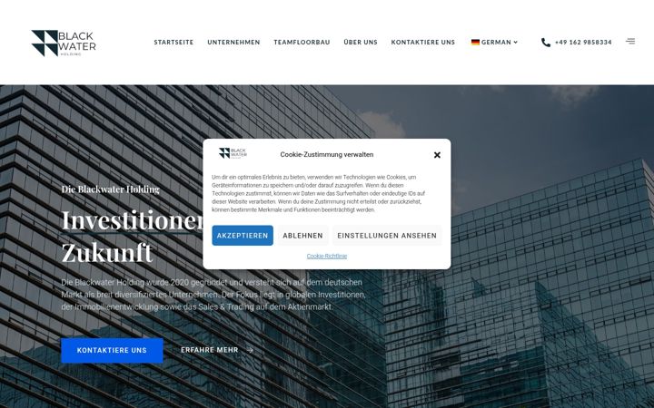 Screenshot of blackwaterholding.de