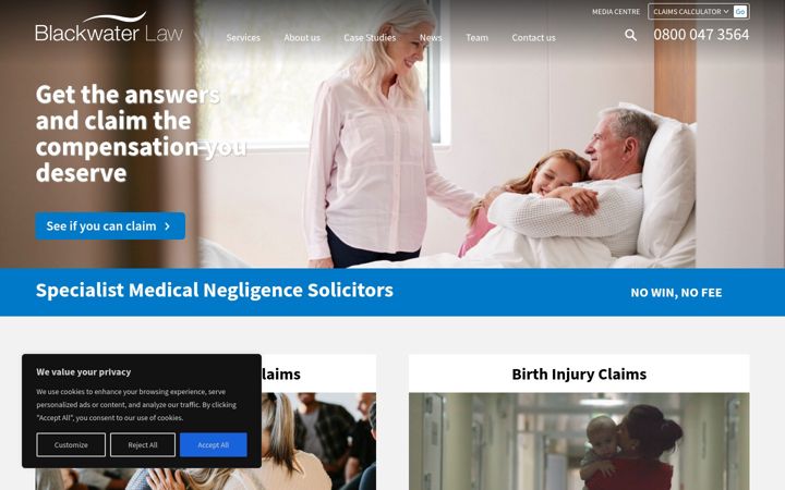 Screenshot of blackwaterlaw.co.uk