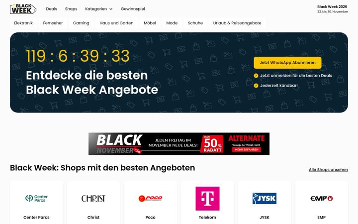 Skärmbild av blackweek.de