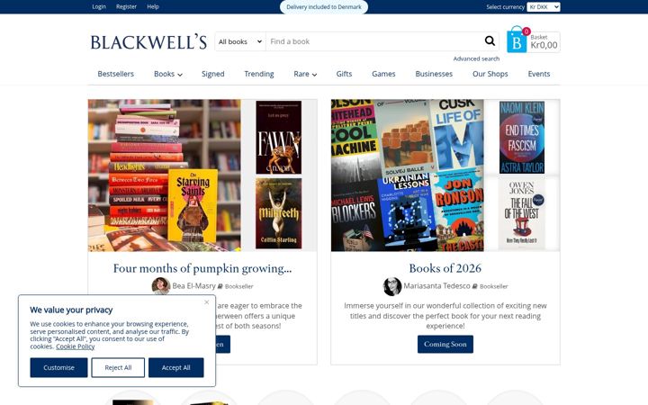 Screenshot of blackwell.co.uk