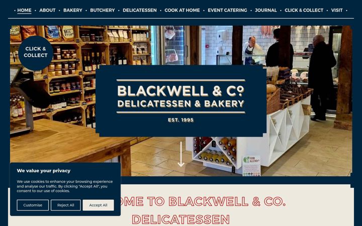 Screenshot of blackwellandco-deli.uk