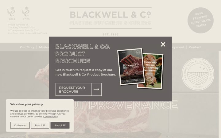 Skärmbild av blackwellandco.uk