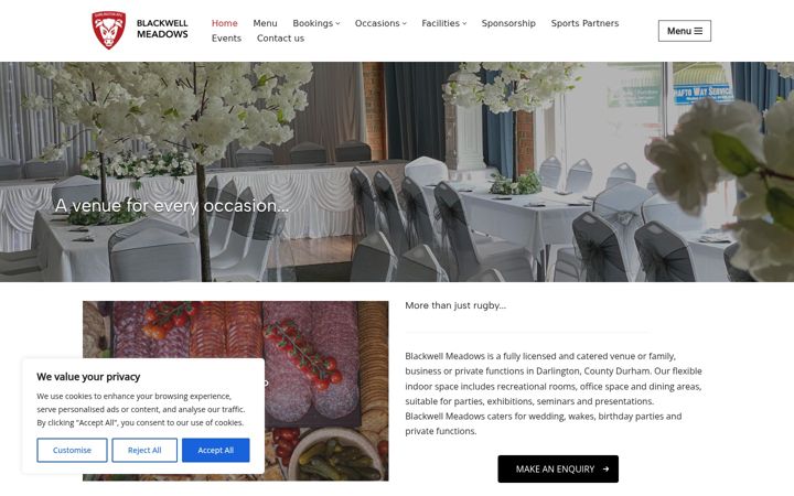 Screenshot of blackwellmeadows.co.uk