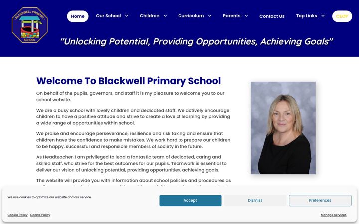 Screenshot of blackwellprimary.co.uk