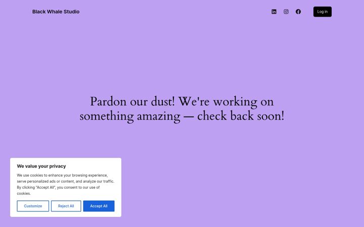 Screenshot of blackwhalestudio.com