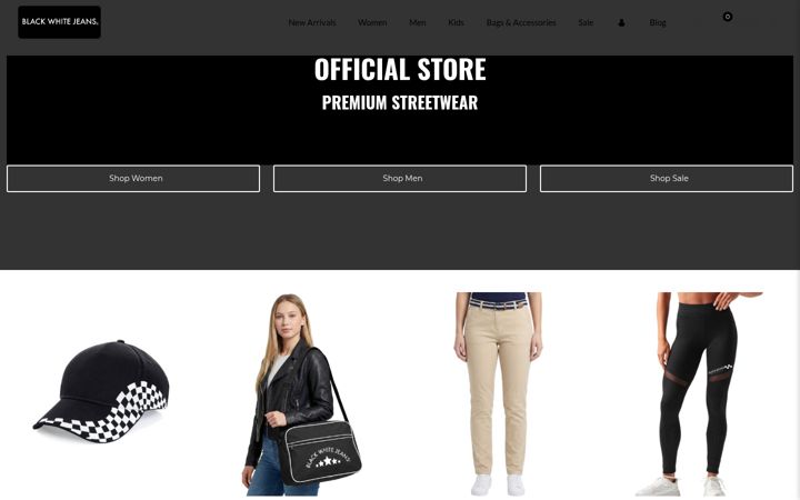 Screenshot of blackwhitejeans.com