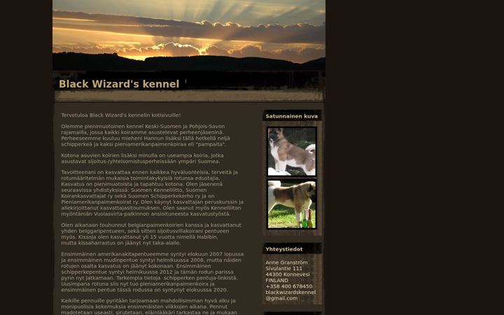 Screenshot of blackwizardskennel.com