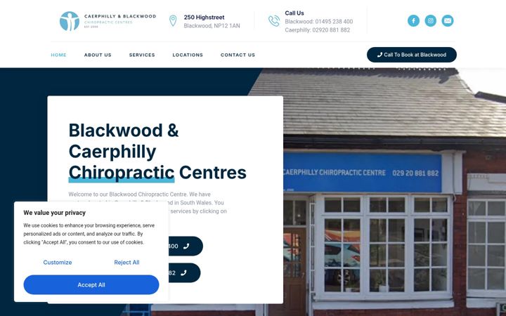 Screenshot of blackwoodchiropractic.co.uk
