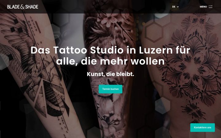 Ekraanipilt saidist bladeandshade.ch