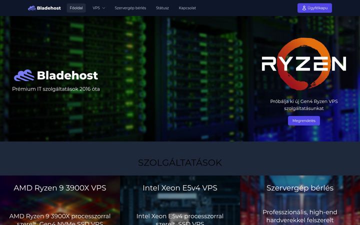 Screenshot of bladehost.eu