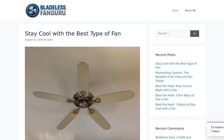 Screenshot of bladelessfanguru.com