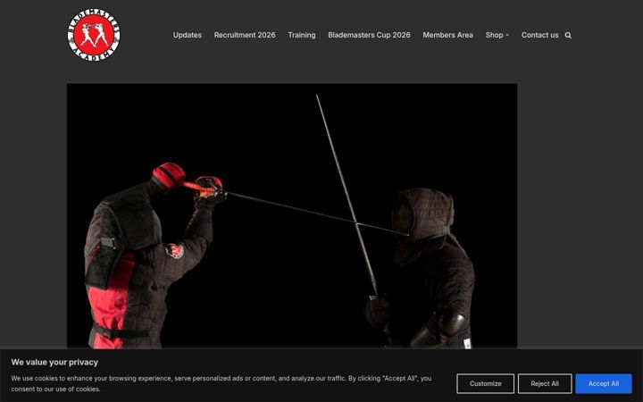 Screenshot ta' blademastersacademy.com