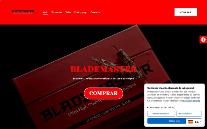 Screenshot of blademastertattooneedles.es