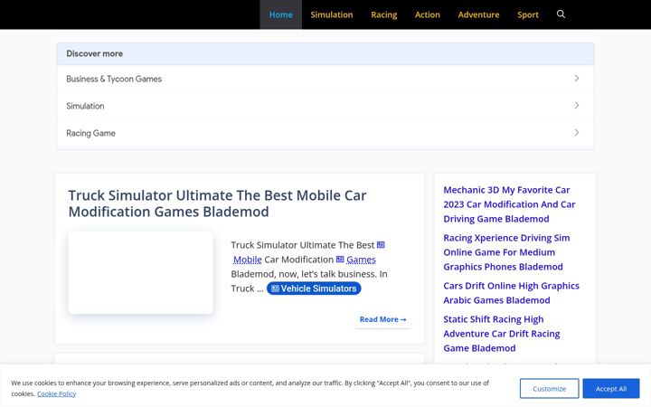 Screenshot ta' blademod.com