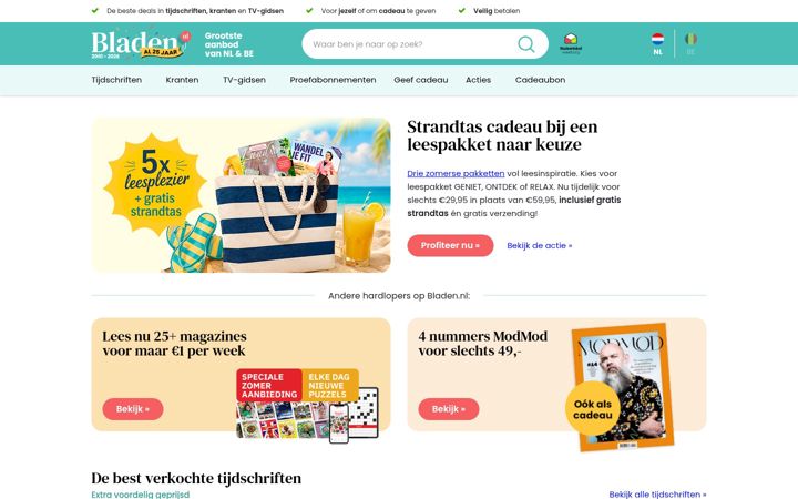 Screenshot of bladen.nl