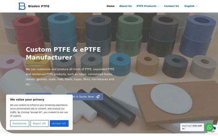 Screenshot von bladenptfe.com