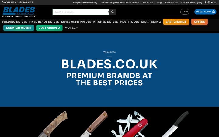Screenshot ta' blades.co.uk