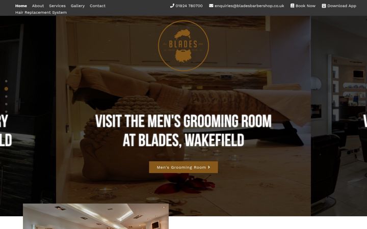 Screenshot of bladesbarbershop.co.uk