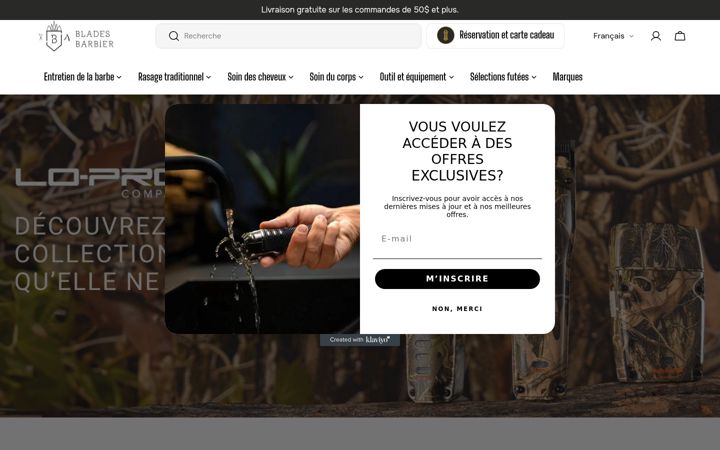 Screenshot of bladesbarbier.com