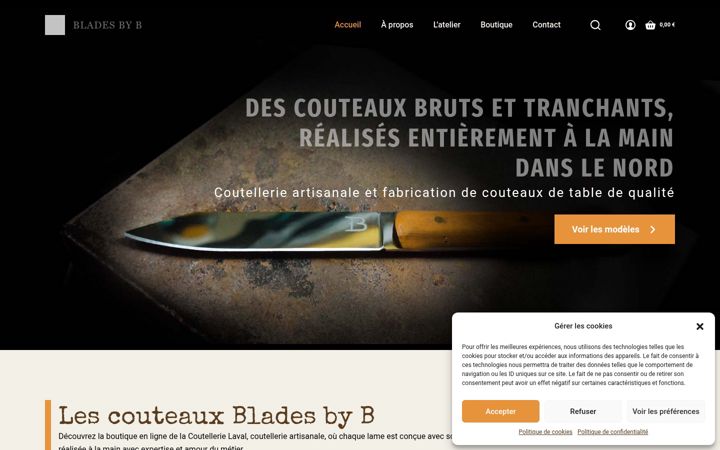 Screenshot of bladesbyb.com