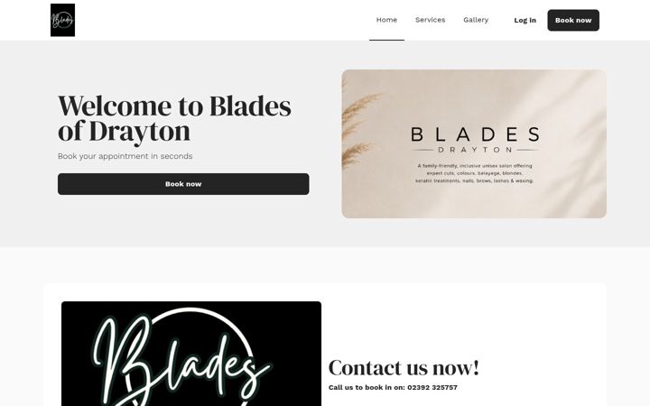 Screenshot von bladesofdrayton.co.uk